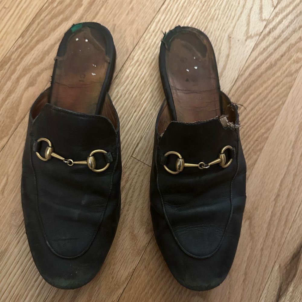 Gucci Princetown Leather Slippers